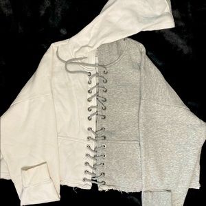 Urban Outfitters Laced Up ColorBlock Sweatshirt